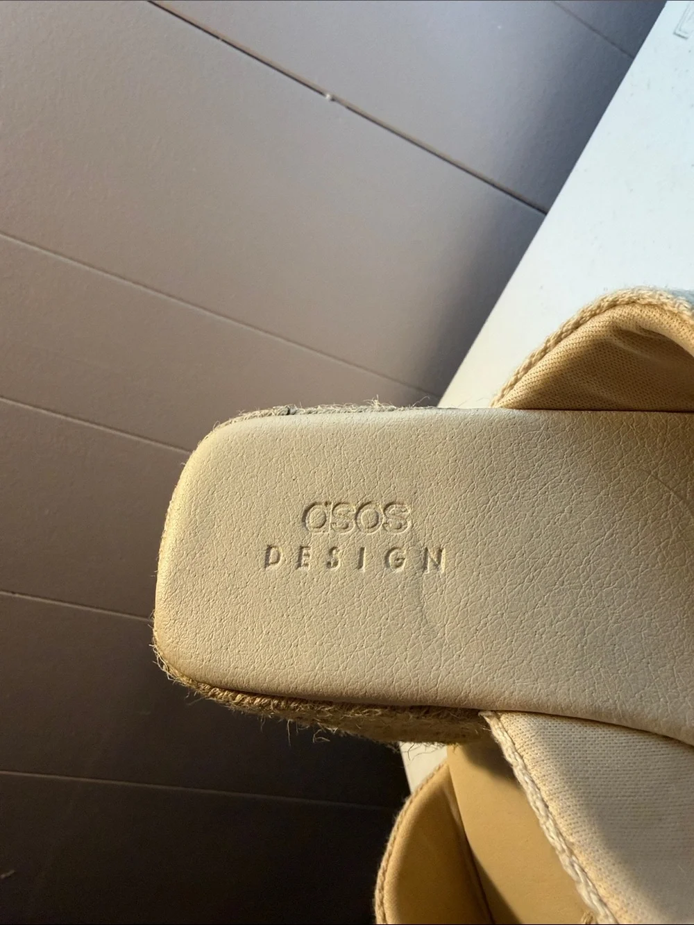 ASOS Cream Cross-Band Espadrille Platform Mules.  new without tags